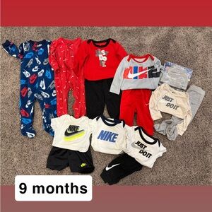 Nike Infant Clothing Set in Red, Blue, and Gray